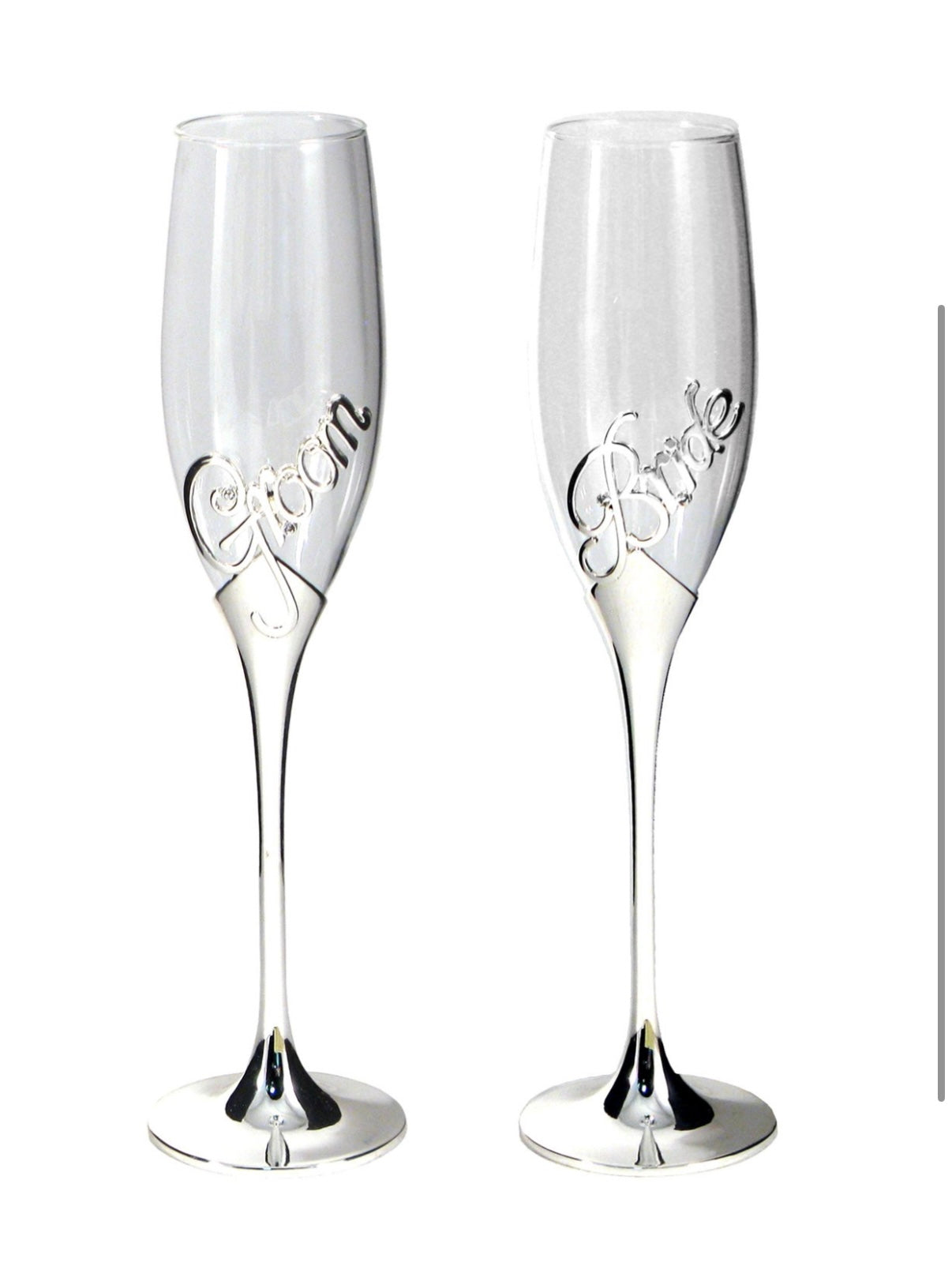 Bride and Groom Wedding Champagne Glasses