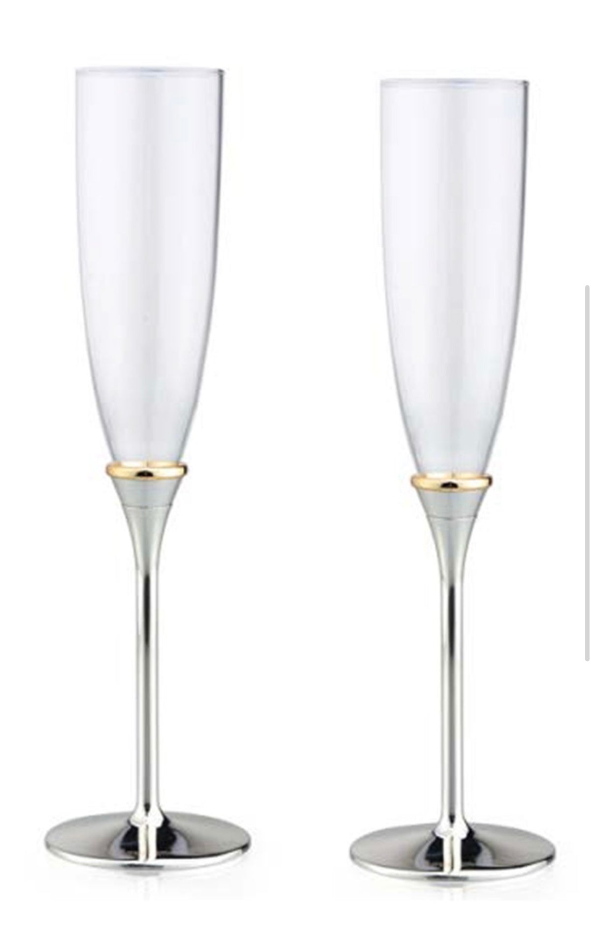Wedding Champagne Glasses With Gold rim