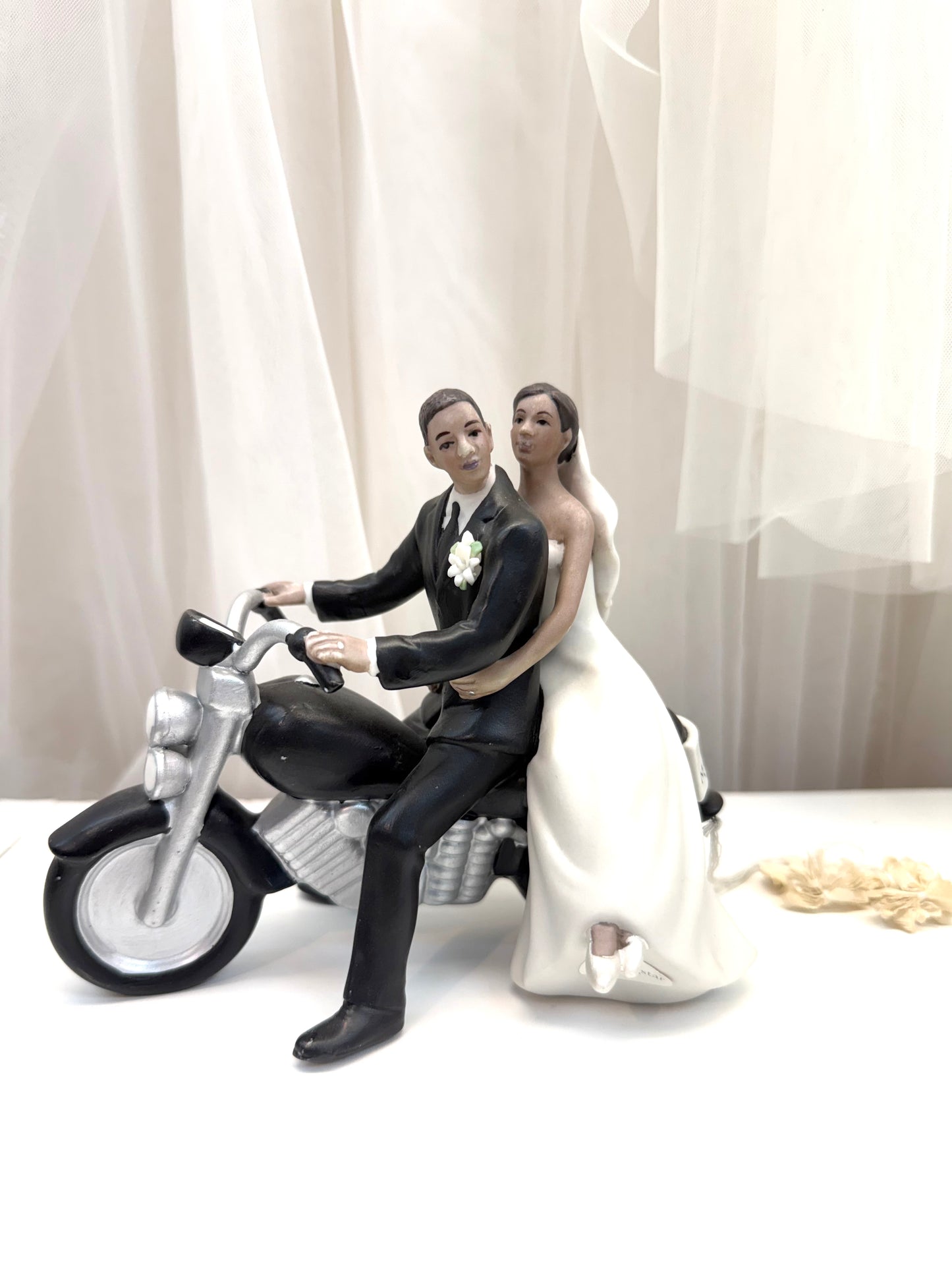 Motorcycle "Get-away" Wedding Couple Figurine
