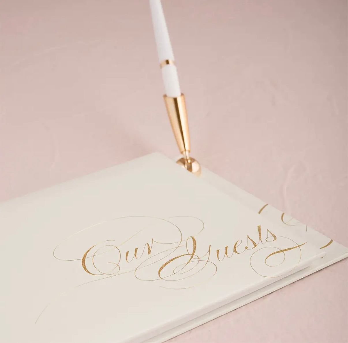 Guest book with base and pen