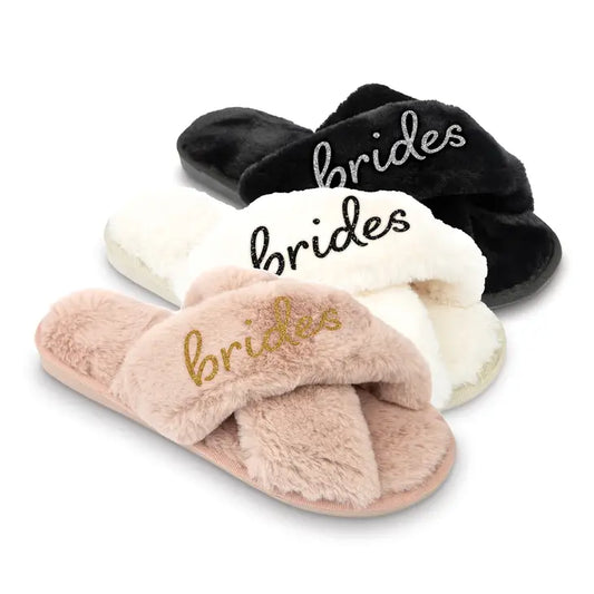Bridesmaid Plush Slippers (3 colors)