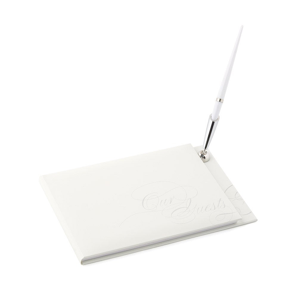 Guest book with base and pen