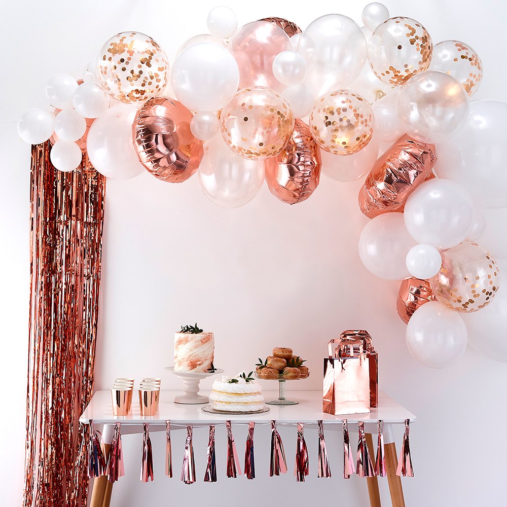 Kit Arche de Ballons - Arrangement Or Rose