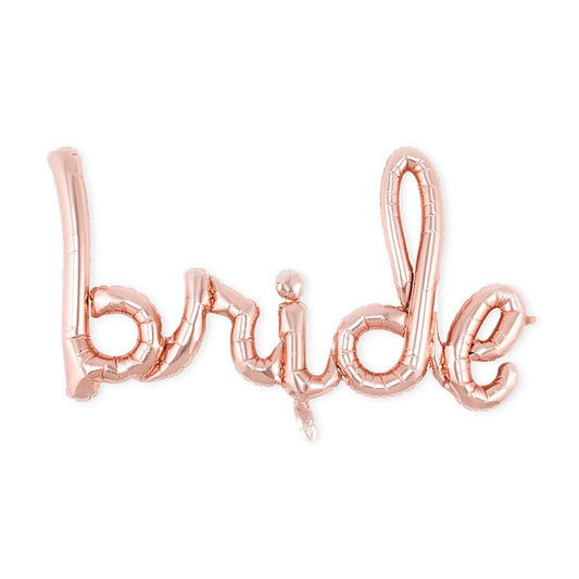 Rose Gold Mylar Foil Letter Balloon Decoration - Cursive Bride