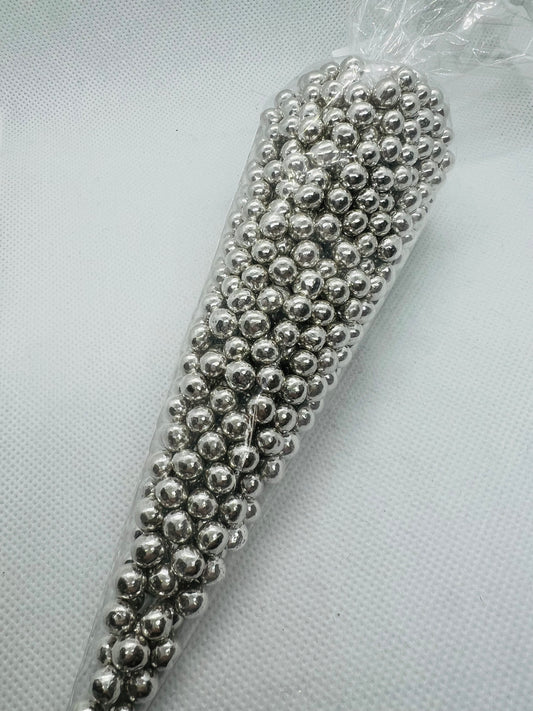 Silver coated Pearl beads 100g