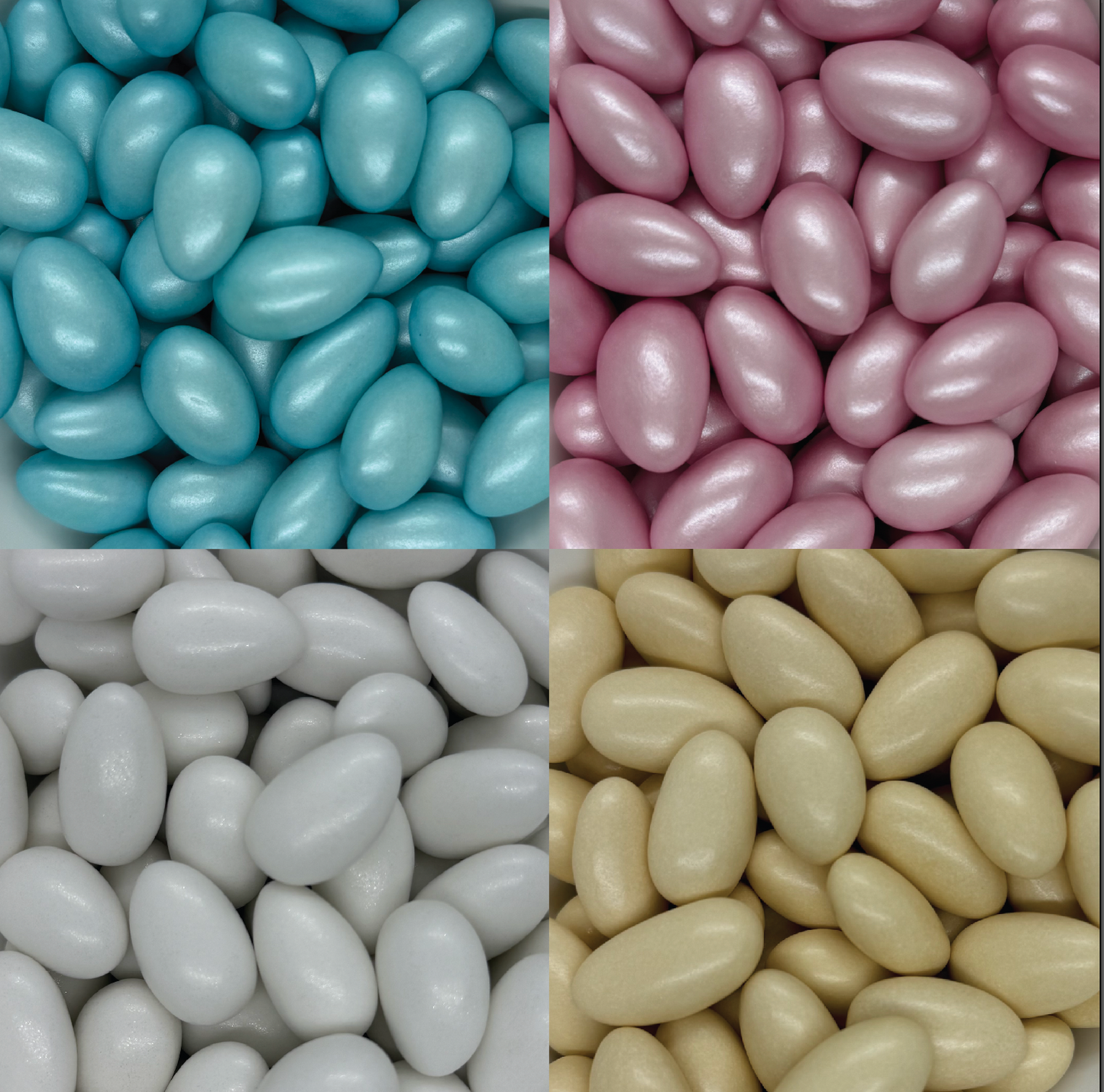 Pearlescent almond dragées 250gr