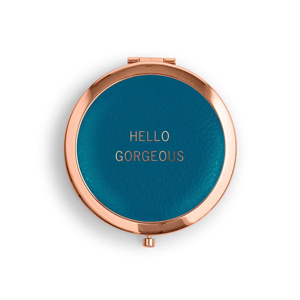 Faux Leather Compact Mirror - Hello Gorgeous