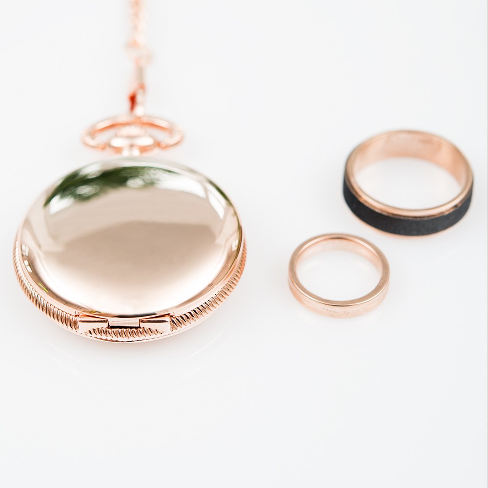 Rose Gold Pocket Wedding Ring Holder With Chain – cadeauxnicnac