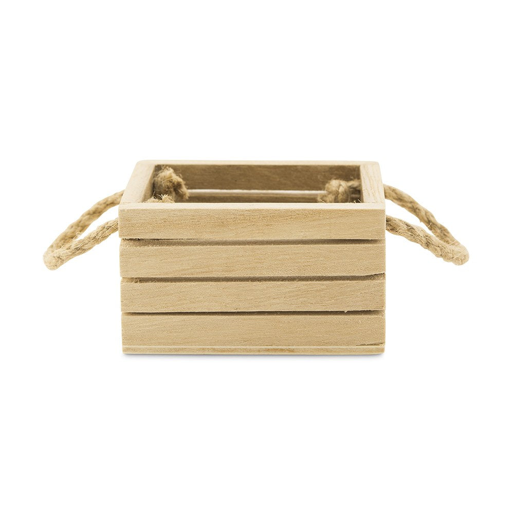 Mini Wooden Crate With Jute Handles
