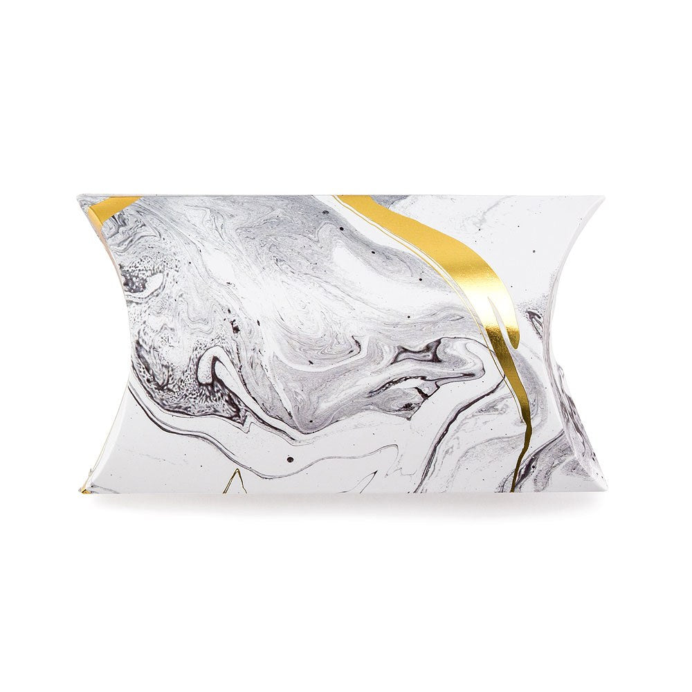 Marble With Gold Print Pillow Favour Box