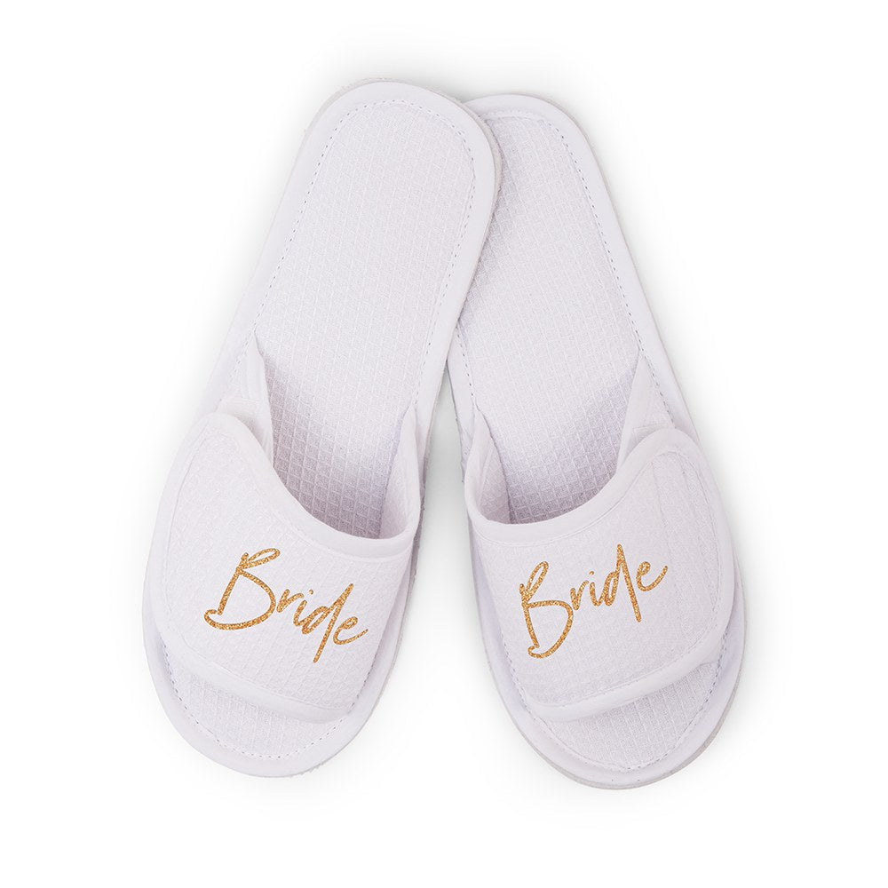 Waffle spa slippers Bride (white)