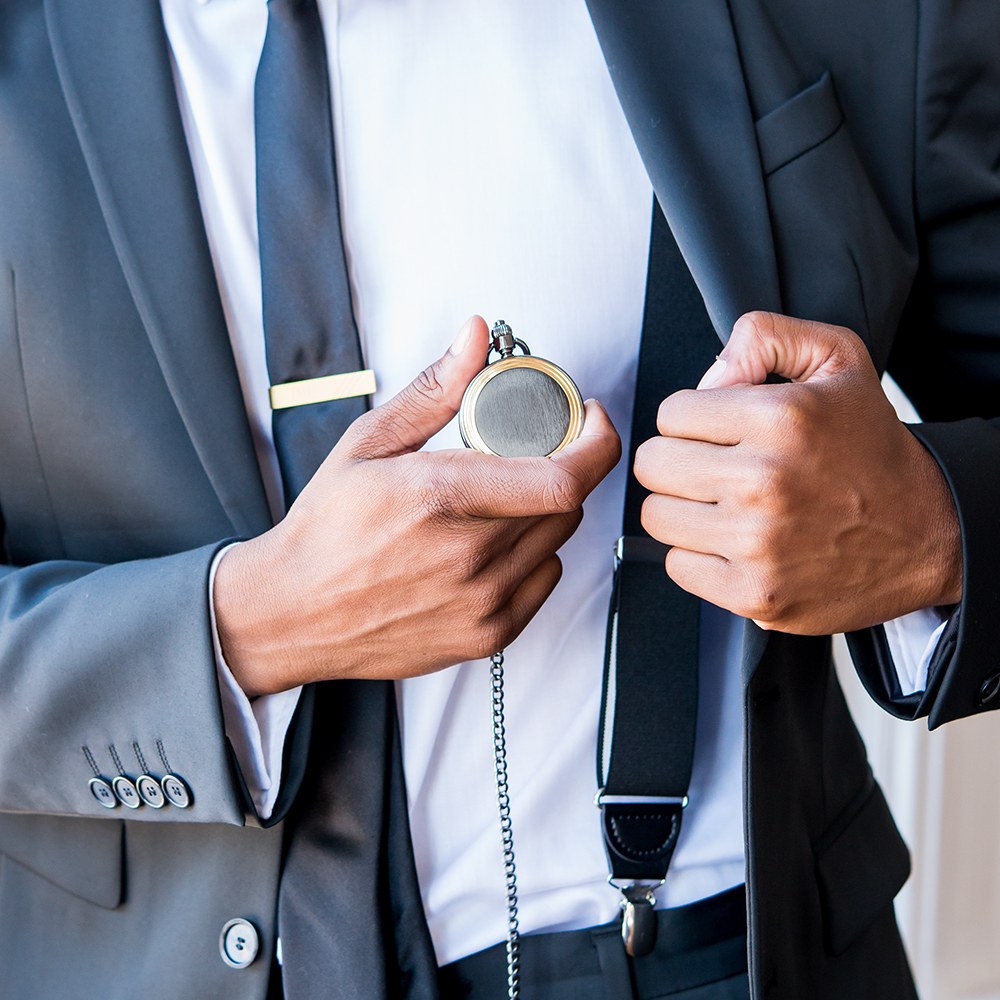 Gold Frame Pocket Watch & Fob