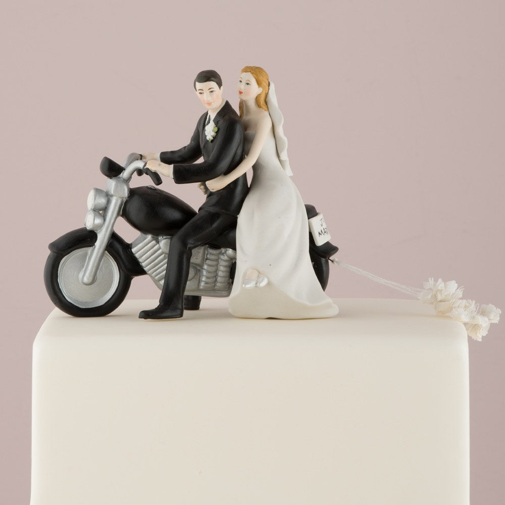 Motorcycle "Get-away" Wedding Couple Figurine