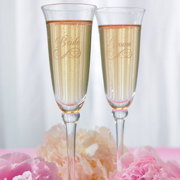 Flûtes à champagne lys calla