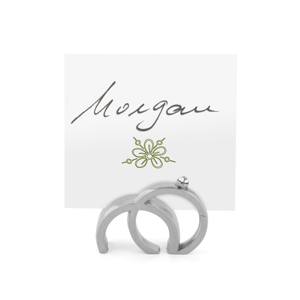 Double Rings Wedding Place Card Holder