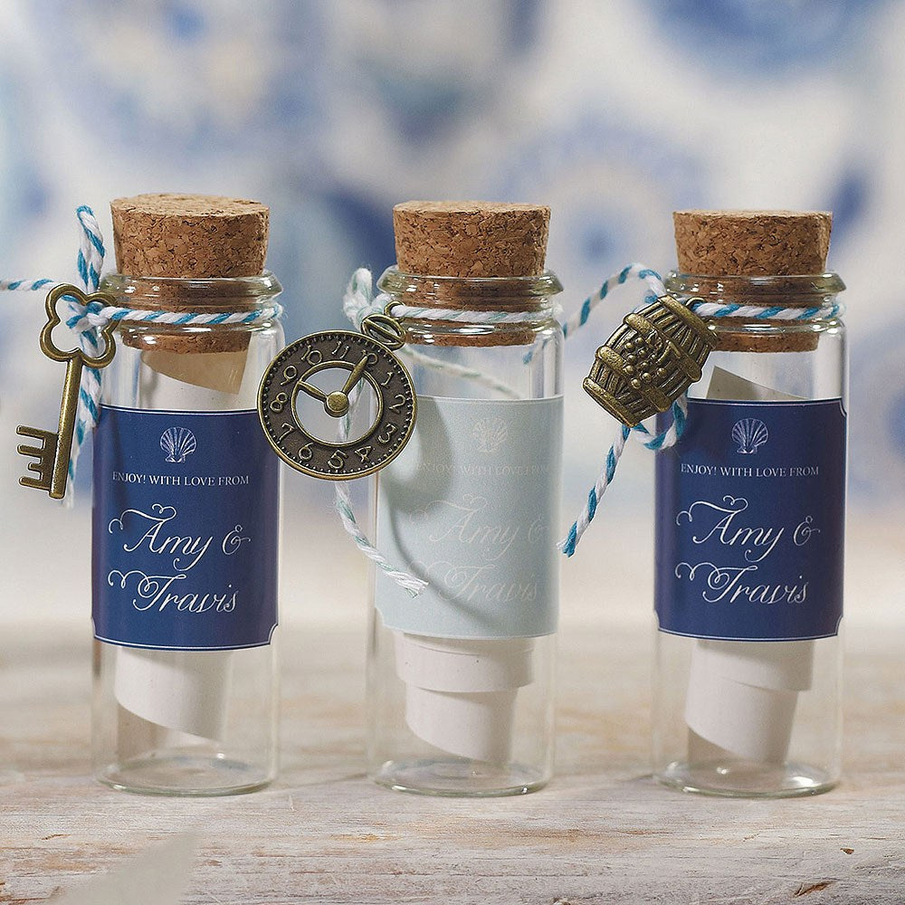 Small Glass Bottle With Cork Stopper Wedding Favour
