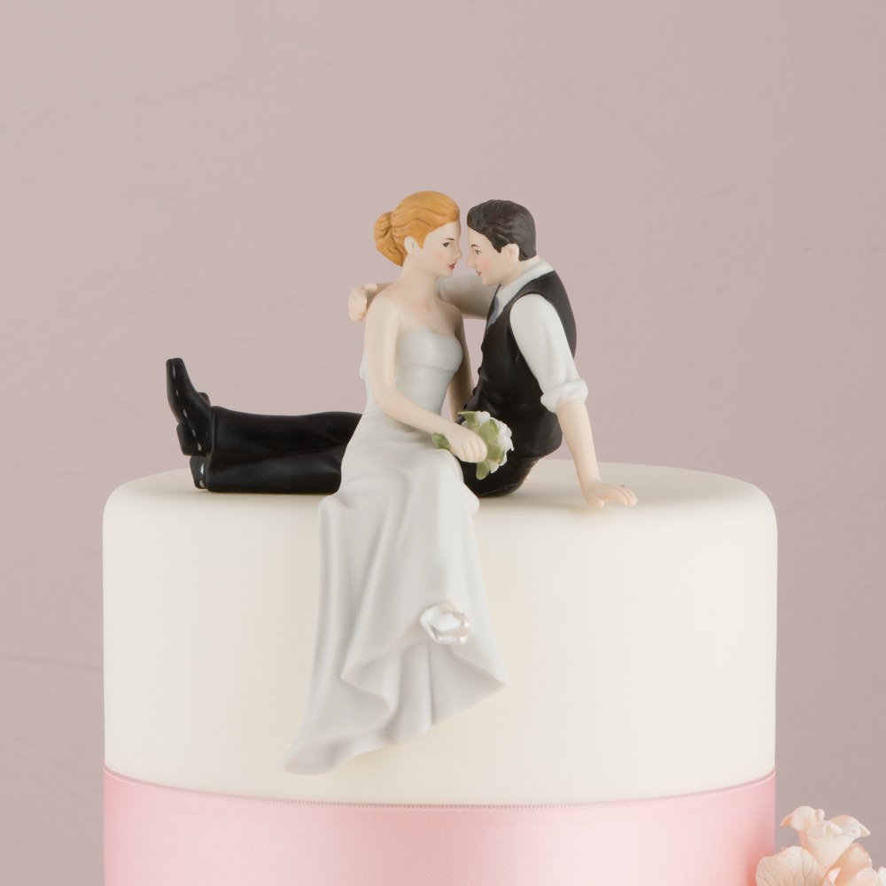 Figurine Gâteau Mariage Couple Mariés s'Embrassant
