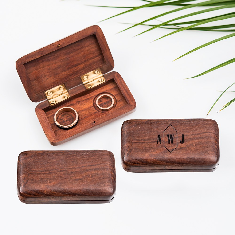 Pocket Size Wooden Wedding Ring Box