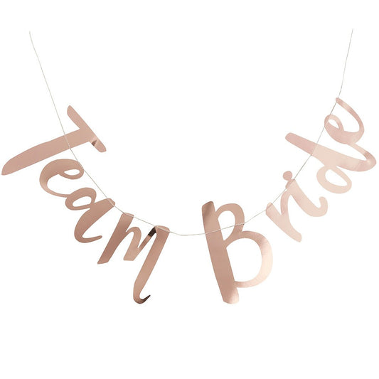 Bannière en or rose métallisé Team Bride