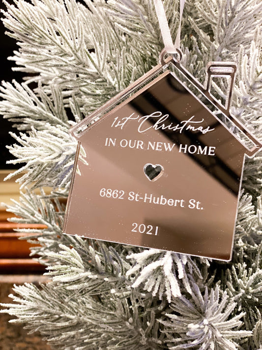 Personalized 1st home ornament with street address